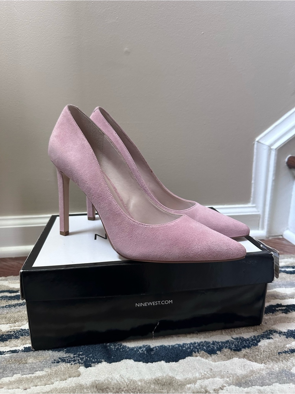 Nine West Dusty Pink Suede Pointed Toe Stilettos